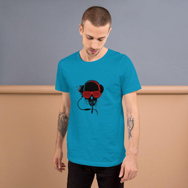 Short-Sleeve Unisex T-Shirt Black and Red DJV
