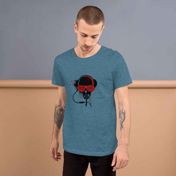 Short-Sleeve Unisex T-Shirt Black and Red DJV