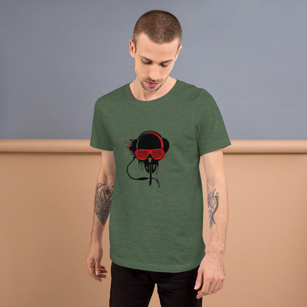 Short-Sleeve Unisex T-Shirt Black and Red DJV