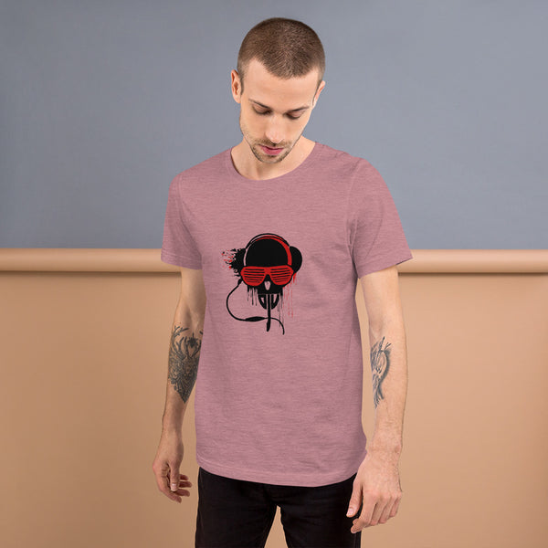 Short-Sleeve Unisex T-Shirt Black and Red DJV