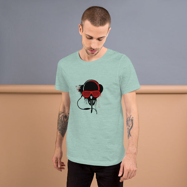 Short-Sleeve Unisex T-Shirt Black and Red DJV