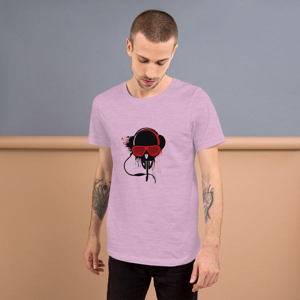 Short-Sleeve Unisex T-Shirt Black and Red DJV