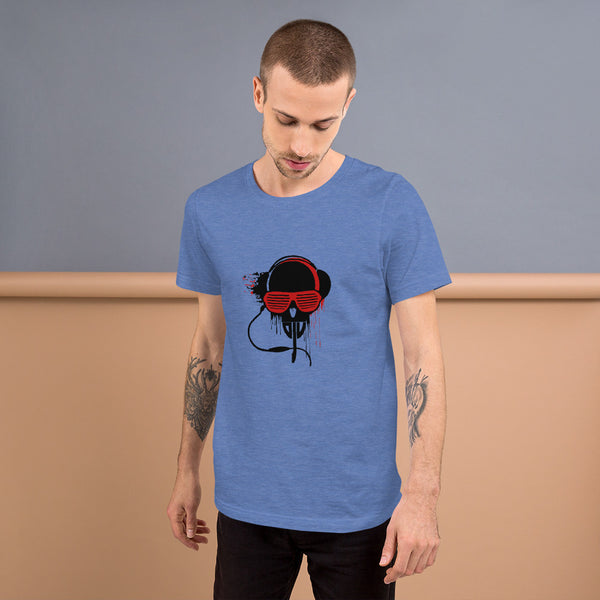 Short-Sleeve Unisex T-Shirt Black and Red DJV