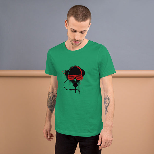 Short-Sleeve Unisex T-Shirt Black and Red DJV