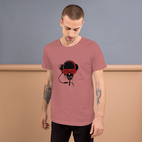 Short-Sleeve Unisex T-Shirt Black and Red DJV