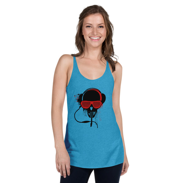 Women's Racerback Tank Black and Red DJV
